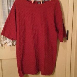 Be Red Waffle Texture Short Sleeve Top